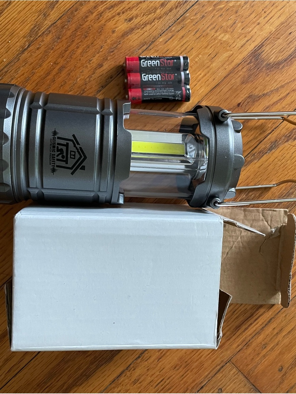 Collapsible LED Camping Lantern - Gray with Yellow COB